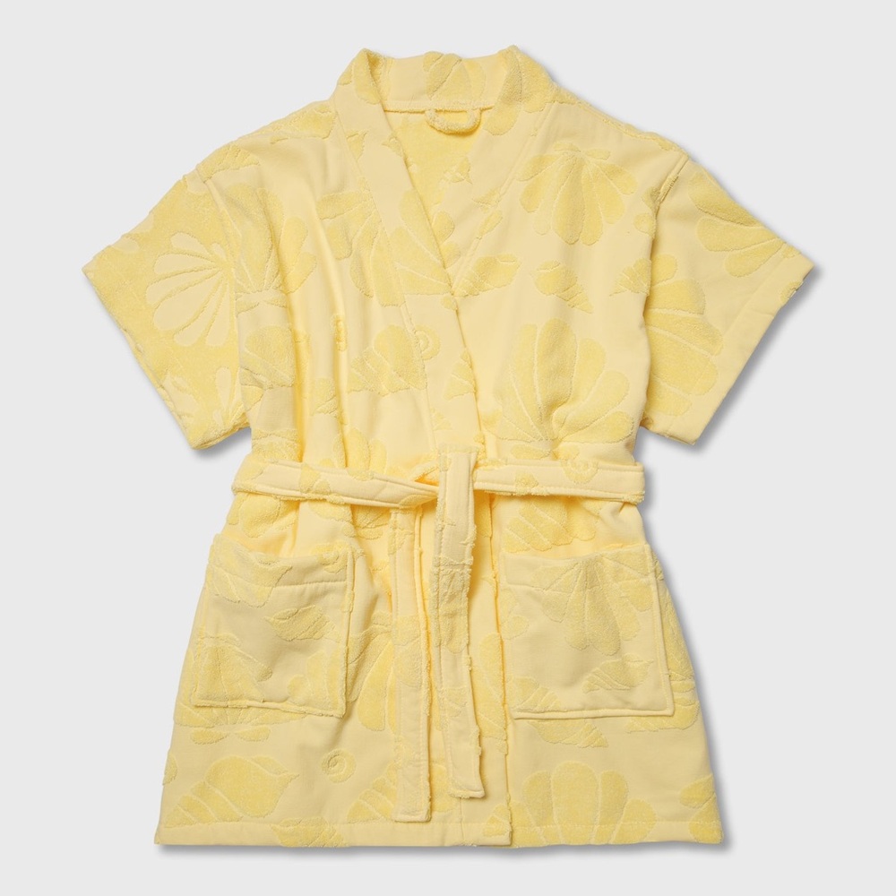 K JULIET SHORT ROBE IN YELLOW SEASHELL
